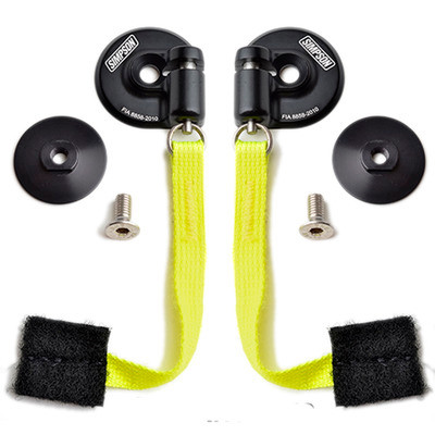 Helmet Anchor - M6 - Quick Release - Aluminum - Black Anodized - Simpson Head and Neck Restraints - Kit