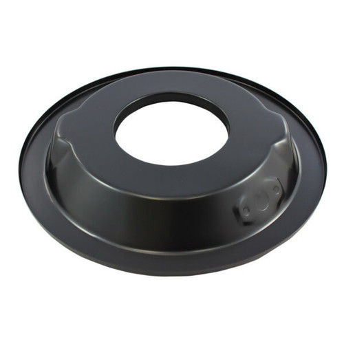 Air Cleaner Base - 14 in Round - 5-1/8 in Carb Flange - Dropped Base - Steel - Black Paint - Each