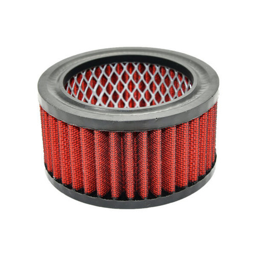 Air Filter Element - Round - 4 in Diameter - 2 in Tall - Wire Mesh Included - Reusable Cotton - Red - Universal - Each Air Filter Element - Round - 4 in Diameter - 2 in Tall - Wire Mesh Included - Reusable Cotton - Red - Universal - Each