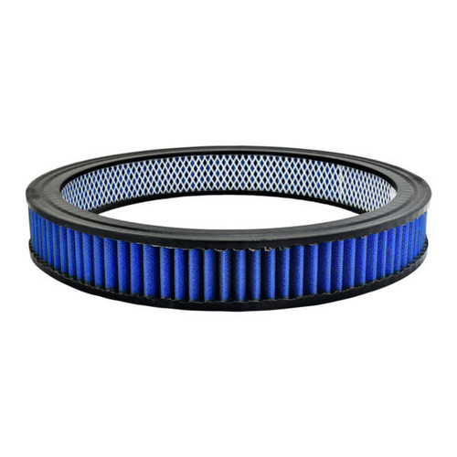 Air Filter Element - Round - 14 in Diameter - 2 in Tall - Wire Mesh Included - Reusable Cotton - Blue - Universal - Each