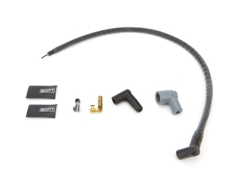 Spark Plug Wire Set - High Performance - Spiral Core - 10 mm - Black - 135 Degree Plug Boots - HEI Style - Over Valve Covers - Small Block Ford - Kit