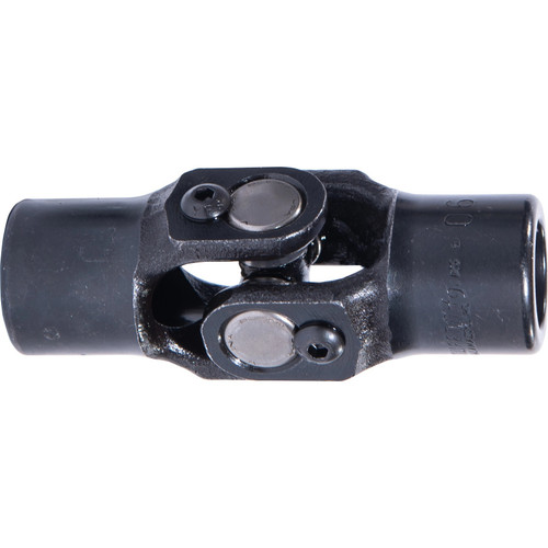 Steering Universal Joint - Single Joint - 3/4 in Smooth Bore to 11/16 in 36 Spline - Steel - Black Paint - Each Steering Universal Joint - Single Joint - 3/4 in Smooth Bore to 11/16 in 36 Spline - Steel - Black Paint - Each