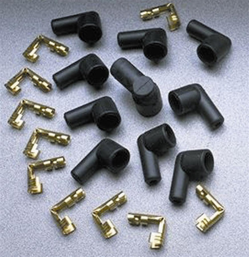 Boot / Terminal Kit - Distributor / Coil - 7-9 mm - 90 Degree - Socket Style - Black - Set of 10