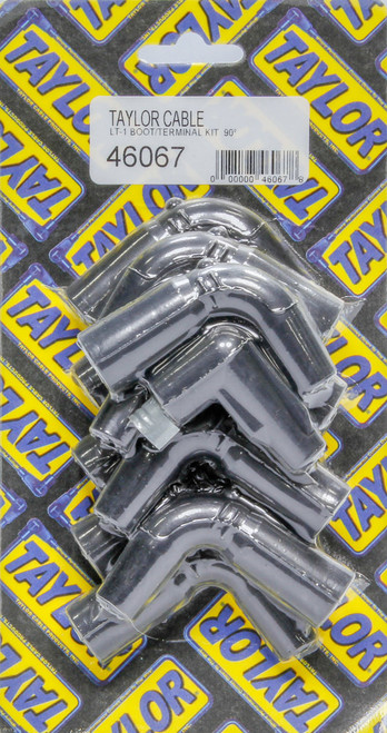 Boot / Terminal Kit - Distributor / Coil - 8 mm - 90 Degree - HEI Style - Black - Set of 8