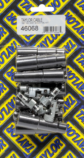 Boot / Terminal Kit - Distributor / Coil - 8 mm - Straight - HEI Style - Black - Set of 8