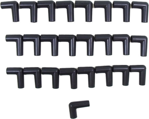 Spark Plug Wire Boots - Spark Plug - 8-10.4 mm - 90 Degree - Socket Style - Silicone - Black - Set of 25