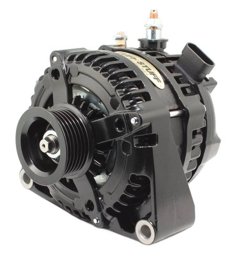 Alternator - 225 Amp - 12 V - OEM - 6-Rib Serpentine Pulley - Aluminum Case - Black Powder Coat - GM LS-Series - Each