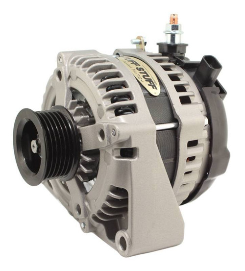 Alternator - Factory Cast PLUS - 225 Amp - 12 V - 1-Wire - 6-Rib Serpentine Pulley - Material Case - Natural - GM LS-Series - Each