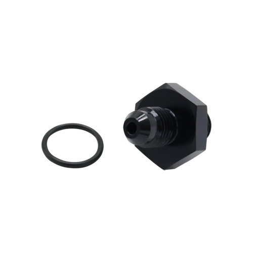 Fitting - Adapter - 76 Series - Straight - 4 AN Male to 4 AN Male O-Ring - Aluminum - Black Anodized - Each Fitting - Adapter - 76 Series - Straight - 4 AN Male to 4 AN Male O-Ring - Aluminum - Black Anodized - Each