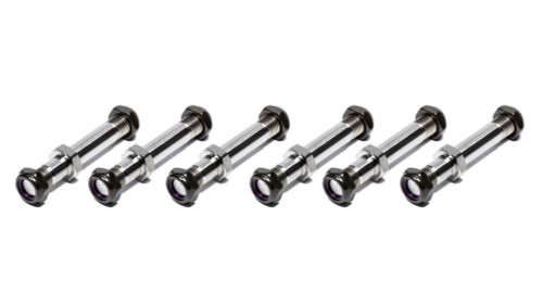 Radius Rod Stud - 1/2-20 in Thread - 3.250 in Long - Hex Nuts Included - Steel / Titanium - Black Oxide / Natural - Set of 6