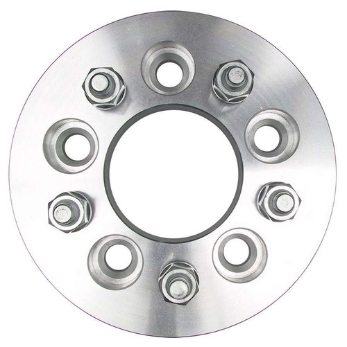 Wheel Spacer - 5 x 4.50 in Bolt Pattern - 12 mm x 1.50 Stud Thread - 1.25 in Thick - Lug Nuts Included - Aluminum - Natural - Pair