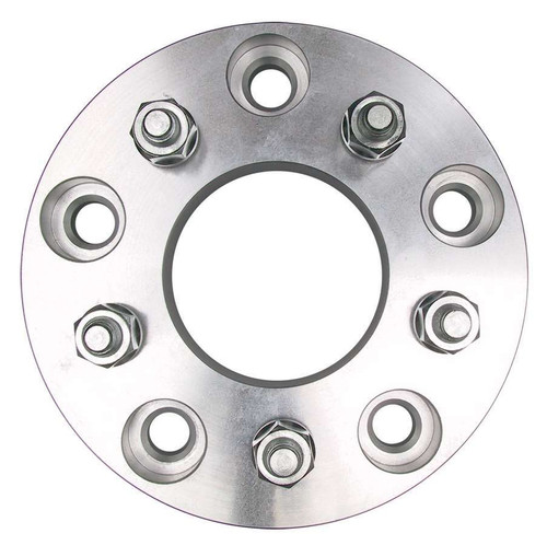 Wheel Adapter - 5 x 5.50 in Hub to 5 x 4.75 in Wheel - 12 mm x 1.50 Stud Thread - 1-1/4 in Thick - Lug Nuts Included - Aluminum - Pair