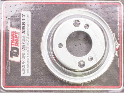 Crankshaft Pulley - V-Belt - 1 Groove - 6.8 in Diameter - 2 in Wide - Steel - Chrome - Short Water Pump - Big Block Chevy - Each