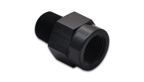 Fitting - Adapter - Straight - 1/8 in NPT Female to 1/8 in BSPT Male - Aluminum - Black Anodized - Each