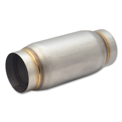 Muffler - Race - 3 in Center Inlet - 3 in Center Outlet - 3.75 in Diameter Body - 9 in Long - Stainless - Natural - Each Muffler - Race - 3 in Center Inlet - 3 in Center Outlet - 3.75 in Diameter Body - 9 in Long - Stainless - Natural - Each