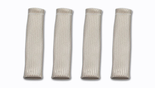 Spark Plug Boot Sleeve - 0.75 in Diameter - 8 in Long - Braided Fiberglass - Silver - Set of 4
