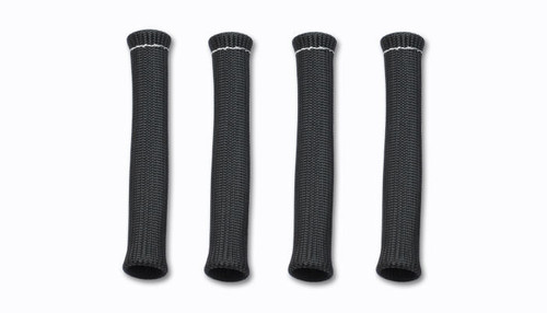 Spark Plug Boot Sleeve - 0.75 in Diameter - 8 in Long - Braided Fiberglass - Black - Set of 4