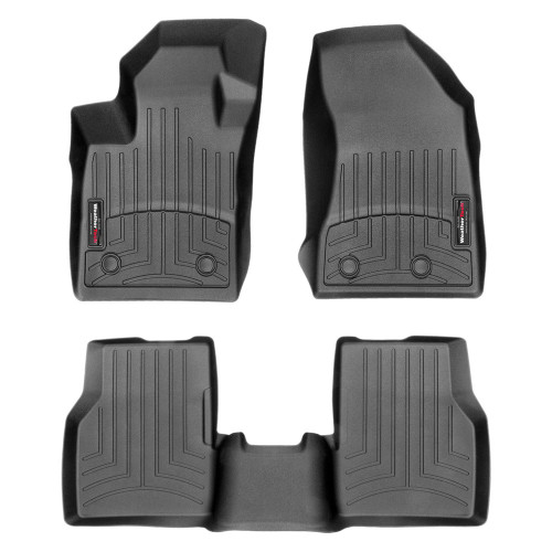 Floor Liner - Front / 2nd Row - Plastic - Black / Textured - Jeep Compass 2017-24 - Kit