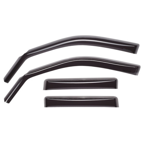 Side Window Visor - Snap-In / Stick-On - Front / Rear - 3 mm Thick - Plastic - Dark Smoke - Toyota Fullsize Truck 2007-17 - Kit Side Window Visor - Snap-In / Stick-On - Front / Rear - 3 mm Thick - Plastic - Dark Smoke - Toyota Fullsize Truck 2007-17 - Kit