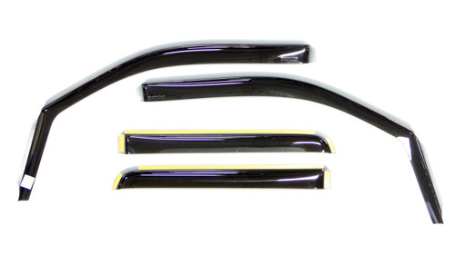 Side Window Visor - Snap-In / Stick-On - Front / Rear - 3 mm Thick - Plastic - Dark Smoke - Super Crew - Ford Fullsize Truck 2009-13 - Kit Side Window Visor - Snap-In / Stick-On - Front / Rear - 3 mm Thick - Plastic - Dark Smoke - Super Crew - Ford Fullsize Truck 2009-13 - Kit