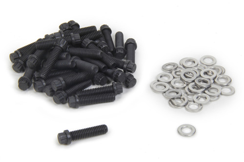 Beadlock Bolt Kit - 5/16-18 in Thread - 1.25 in Long - 12 Point Head - Washers Included - Steel - Black Oxide - 16 in Wheels - Set of 32