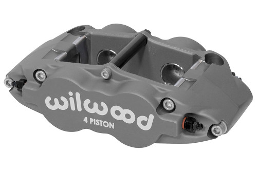 Brake Caliper - Superlite - 4 Piston - Forged Aluminum - Gray Anodized - 14.000 in OD x 0.810 in Thick Rotor - 5.980 in Radial Mount - Each
