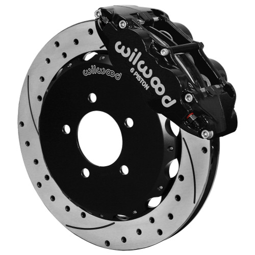 Brake System - Forged Narrow Superlite 6R Big Brake - Front - 6 Piston Caliper - 12.88 in Drilled / Slotted Iron Rotor - Aluminum - Black Powder Coat - Honda Civic 2013-24 - Kit