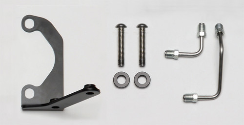 Proportioning Valve Bracket - 3/8-24 in Inlet - 3/8-24 in Outlet - Bolt-On - Hardware Included - Steel - Black Powder Coat - Kit