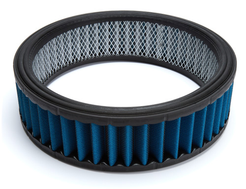 Air Filter Element - Low Profile - Round - 14 in Diameter - 4 in Tall - Dry - Wire Mesh Included - Synthetic - Blue - Each Air Filter Element - Low Profile - Round - 14 in Diameter - 4 in Tall - Dry - Wire Mesh Included - Synthetic - Blue - Each