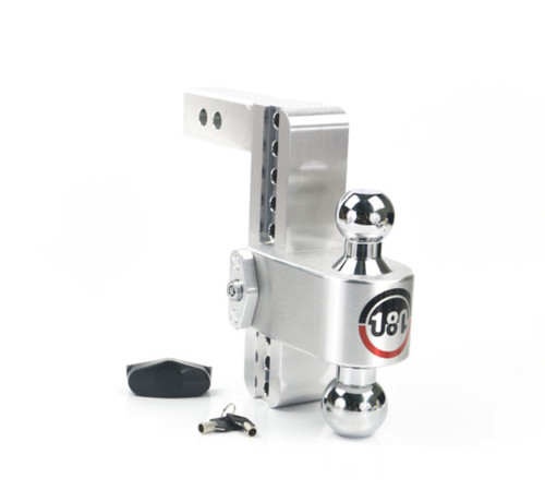 Ball Mount Hitch - 2 in Shaft - 2 / 2-5/16 in Hitch - 8 in Drop - 8000 / 12500 lb Capacity - Aluminum / Stainless - Natural / Chrome - Each