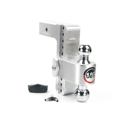 Ball Mount Hitch - 2-1/2 in Shaft - 2 / 2-5/16 in Hitch - 8 in Drop - 8000 / 18500 lb Capacity - Aluminum / Stainless - Natural / Chrome - Each