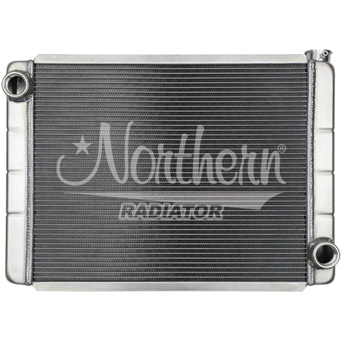Radiator - Single Pass - 27.125 in W x 19.625 in H x 3.125 in D - Passenger Side Inlet / Outlet - Aluminum - Natural - GM - Each