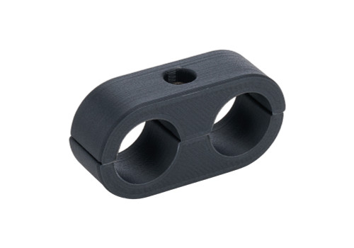Hose / Tube Separators - Two 12 AN Holes - Aluminum - Black Anodized - Each
