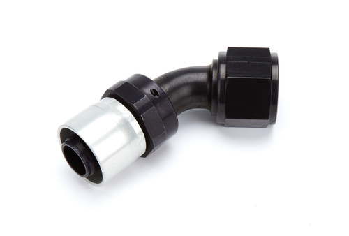 Fitting - Hose End - StreetLite - 45 Degree - 12 AN Hose to 12 AN Female - Swivel - Aluminum - Black Anodized - Each