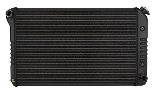 Radiator - Night Rider Black Series - 33.2 in W x 18.8 in H x 3 in D - Driver Side Inlet - Passenger Side Outlet - Aluminum - Black Paint - Automatic - GM F-Body 1970-81 - Each