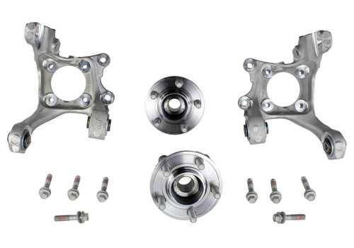 Spindle - OEM Style - Driver / Passenger Side - Rear - Wheel Bearings Included - Aluminum - Natural - Ford Mustang 2015-24 - Kit