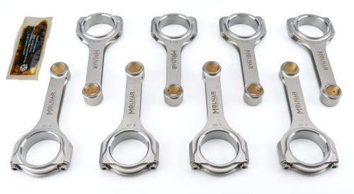 Connecting Rod - PWR ADR - H-Beam - 6.125 in Long - 7/16 in Cap Screws - Billet Steel - GM LS-Series - Set of 8