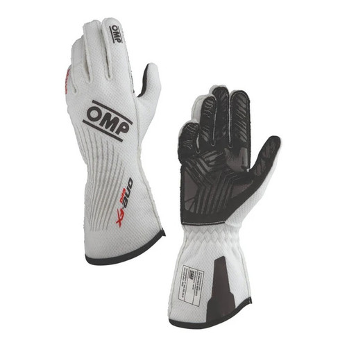 Driving Gloves - One EVO FX - FIA Approved - Single Layer - Fire Retardant Fabric - White - X-Large - Pair