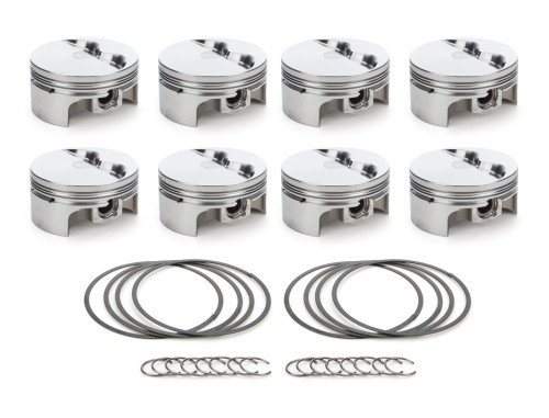 Piston - AutoTec - Forged - Flat Top - 4.030 in Bore - 1.125 in Compression Height - 1.5 x 1.5 x 3.0 mm Ring Grooves - Minus 5.00 cc - Coated Skirt - Small Block Chevy - Set of 8