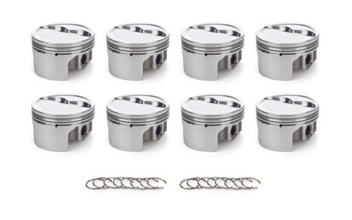 Piston - AutoTec - Forged - Dished - Dish - 4.040 in Bore - 1.550 in Compression Height - 1.5 x 1.5 x 3.0 mm Ring Grooves - Minus 12.30 cc - Coated Skirt - Small Block Chevy - Set of 8