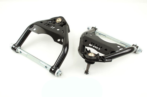 Control Arm - Tubular - Front - Upper - Delrin Bushings - Steel - Black Powder Coat - GM A-Body 1964-72 - Pair