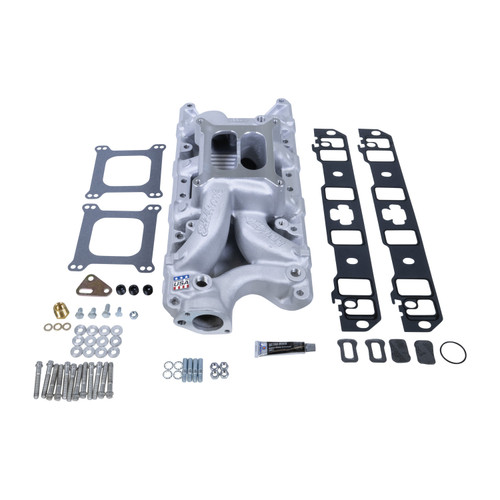 Intake Manifold - RPM Air-Gap 302 - Square Bore - Dual Plane - Gaskets / Hardware Included - Aluminum - Natural - Small Block Ford - Kit