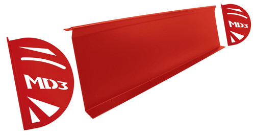 End Plates - MD3 - Left / Right - Aluminum - Red Powder Coat - Late Model - Pair