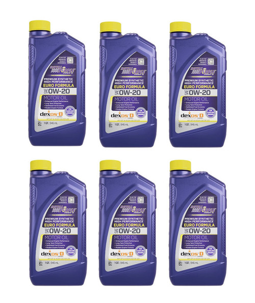 Motor Oil - Euro Formula - 0W20 - Synthetic - 1 qt Bottle - Set of 6