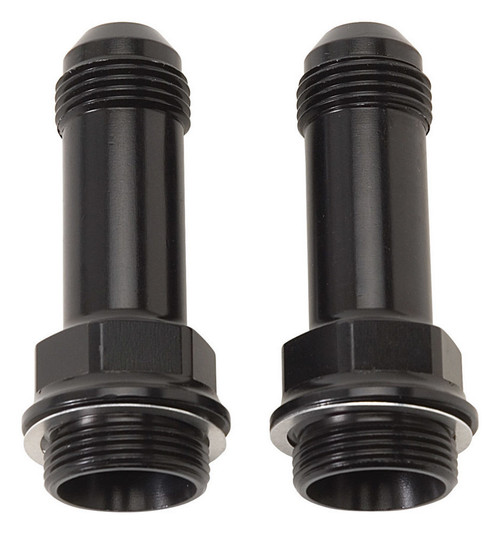 Carburetor Inlet Fitting - Straight - 6 AN Make to 7/8-20 in Male - 2 in Long - Aluminum - Black Anodized - Pair