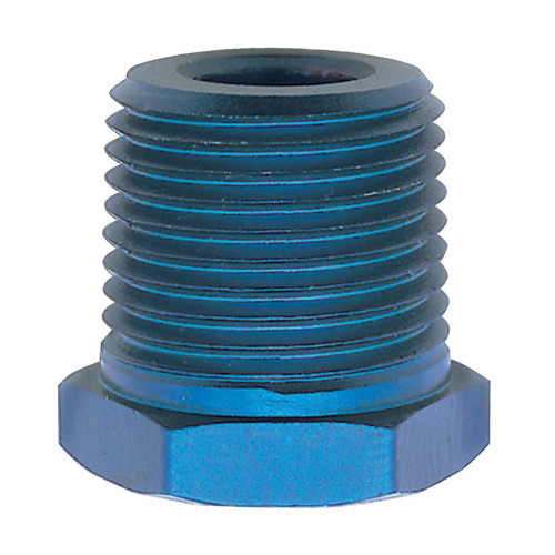 Fitting - Bushing - 1/2 in NPT Male to 3/8 in NPT Female - Aluminum - Blue Anodized - Each