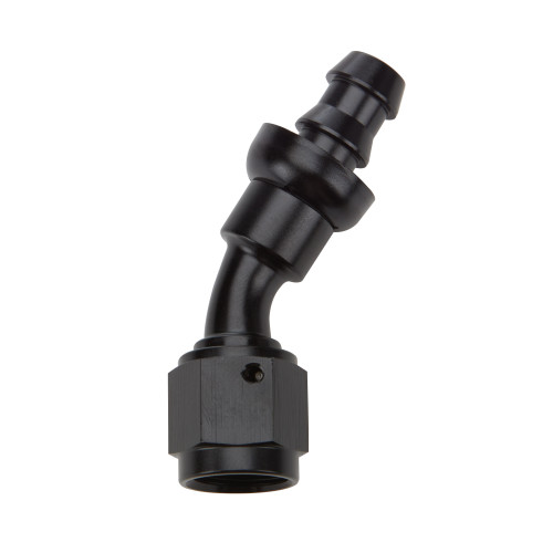 Fitting - Hose End - 30 Degree - 12 AN Hose Barb to 12 AN Female - Aluminum - Black Anodized - Each