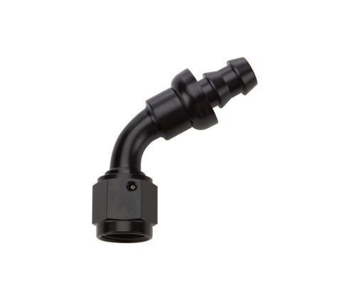 Fitting - Hose End - 60 Degree - 6 AN Hose Barb to 6 AN Female - Aluminum - Black Anodized - Each