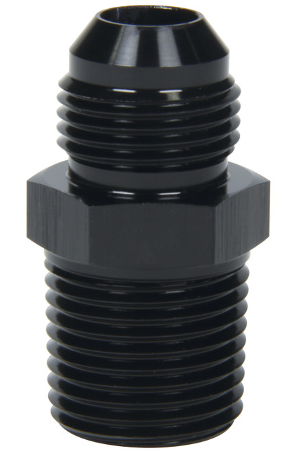 Fitting - Adapter - Straight - 8 AN Male to 3/8 in NPT Male - Aluminum - Black Anodized - Each