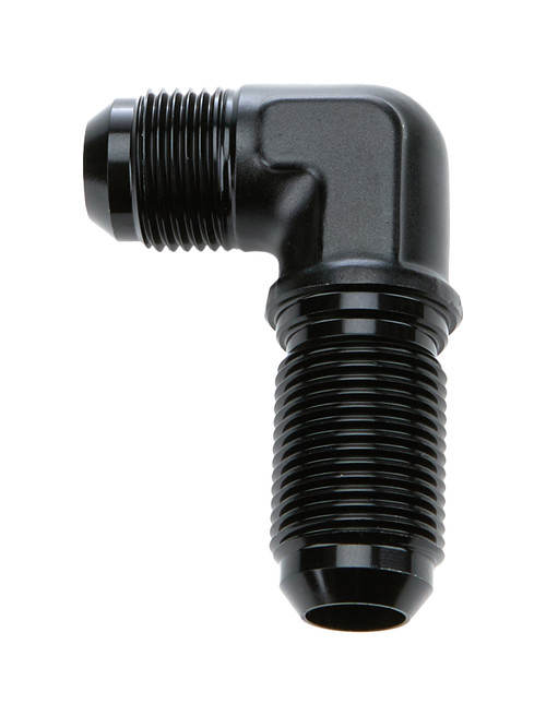 Fitting - Bulkhead - 90 Degree - 10 AN Male to 10 AN Male Bulkhead - Aluminum - Black Anodized - Each